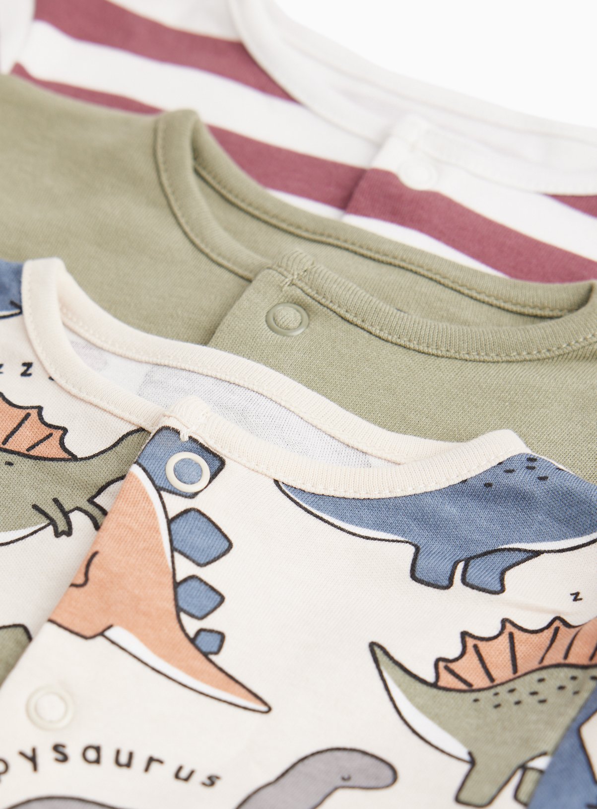 Dinosaur Sleepsuits 3-Pack 6-9 months - Image 2 thumbnail